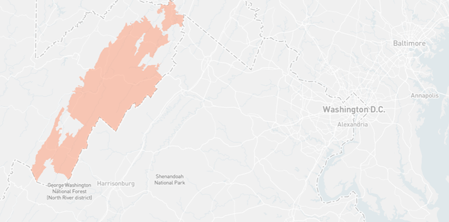 HardyNet service area map
