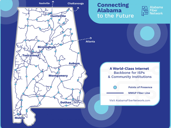 Alabama Fiber Network map