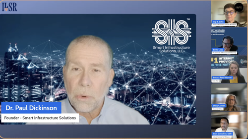 Screenshot of the panelists talking during the webinar