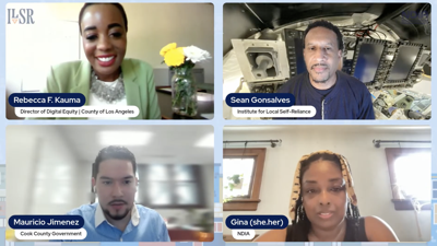 Screenshot of four webinar particpants