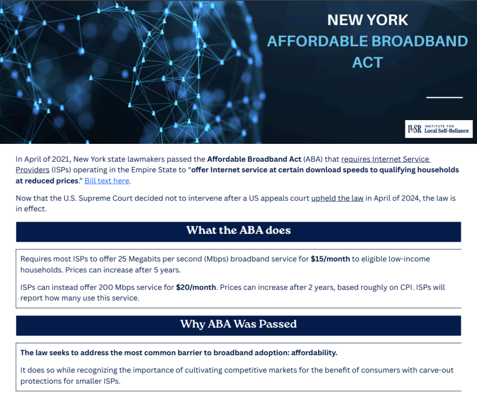 New York Affordable Broadband Act