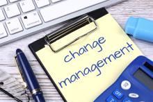 Change management note and keyboard